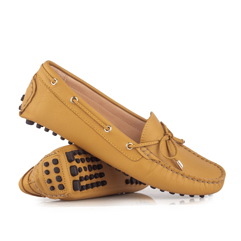 Sepatu Wanita Casual Loafer Moccasin Gino Mariani Ellen Yellow