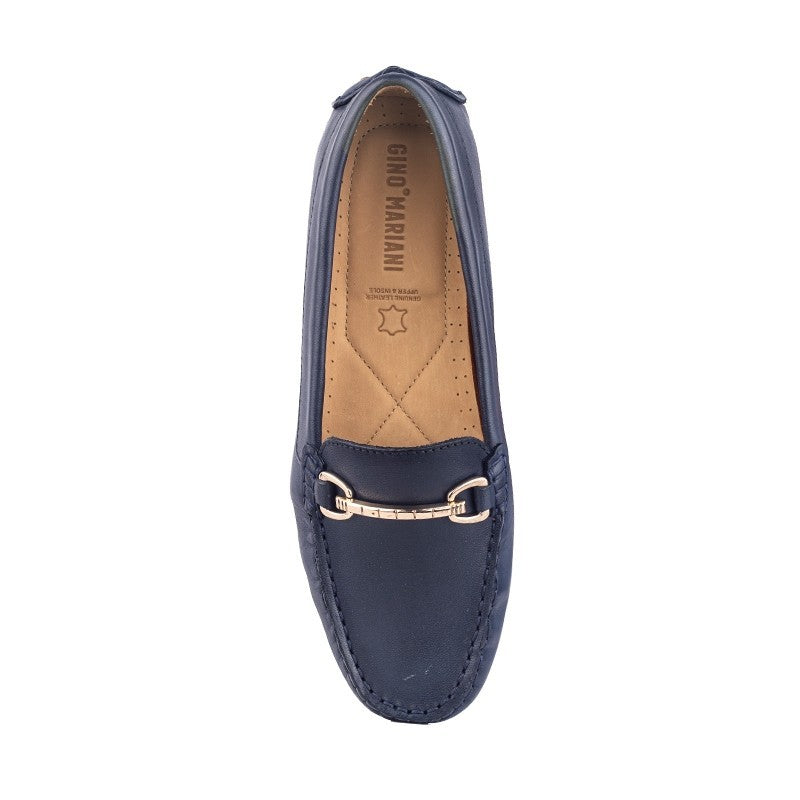 Sepatu Casual Wanita Loafer Moccasin Gino Mariani Elora 1 Navy