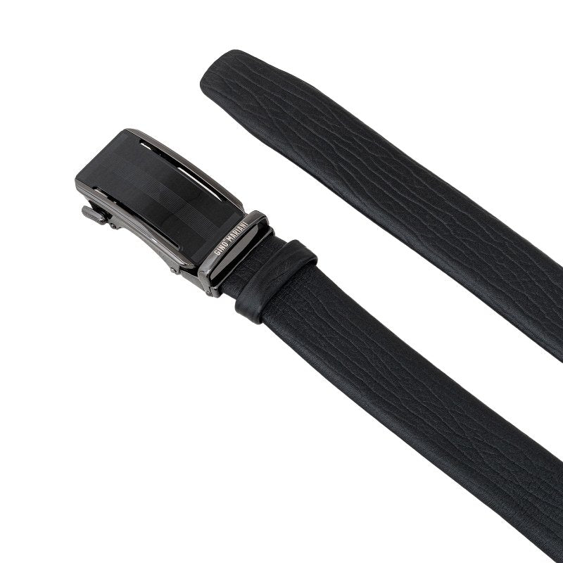 Gino Mariani Henric Buckle Belt Kulit Pria Black