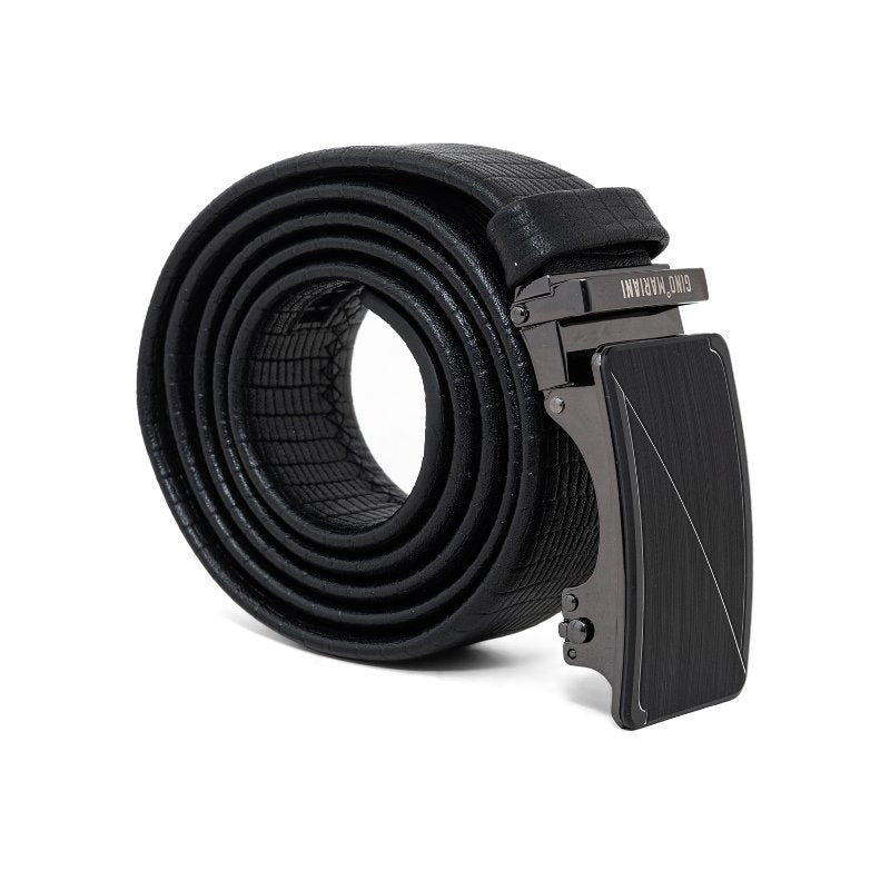 Gino Mariani Hanno Buckle Belt Kulit Pria Black