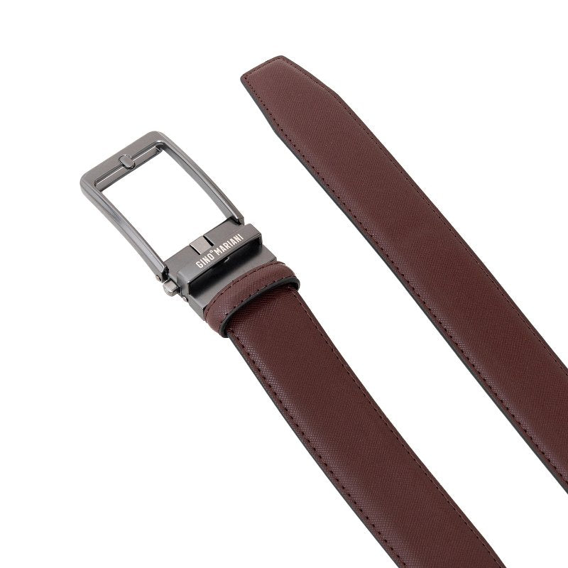 Gino Mariani Harter Buckle Belt Kulit Pria Coffee