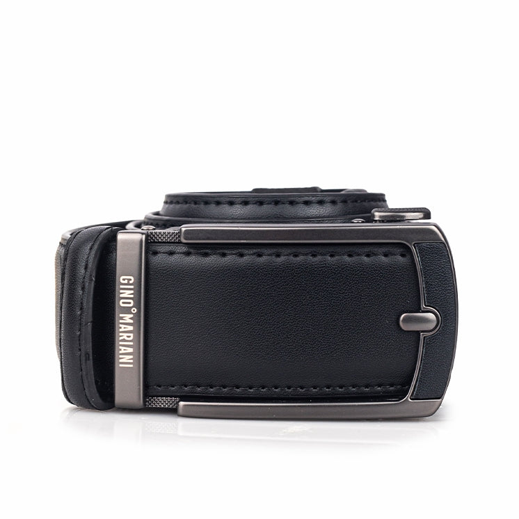 Gino Mariani Giyan Buckle Belt Kulit Pria Black