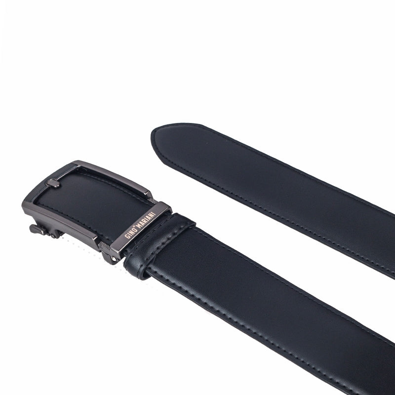 Gino Mariani Giyan Buckle Belt Kulit Pria Black