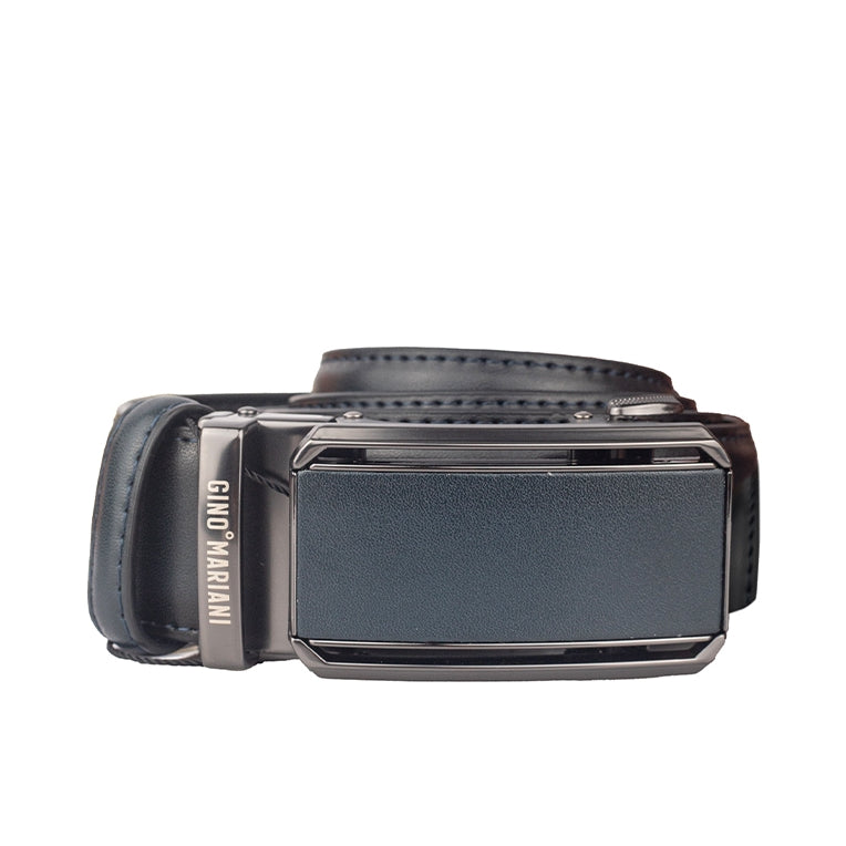 Gino Mariani Gobin Buckle Belt Kulit Pria Navy