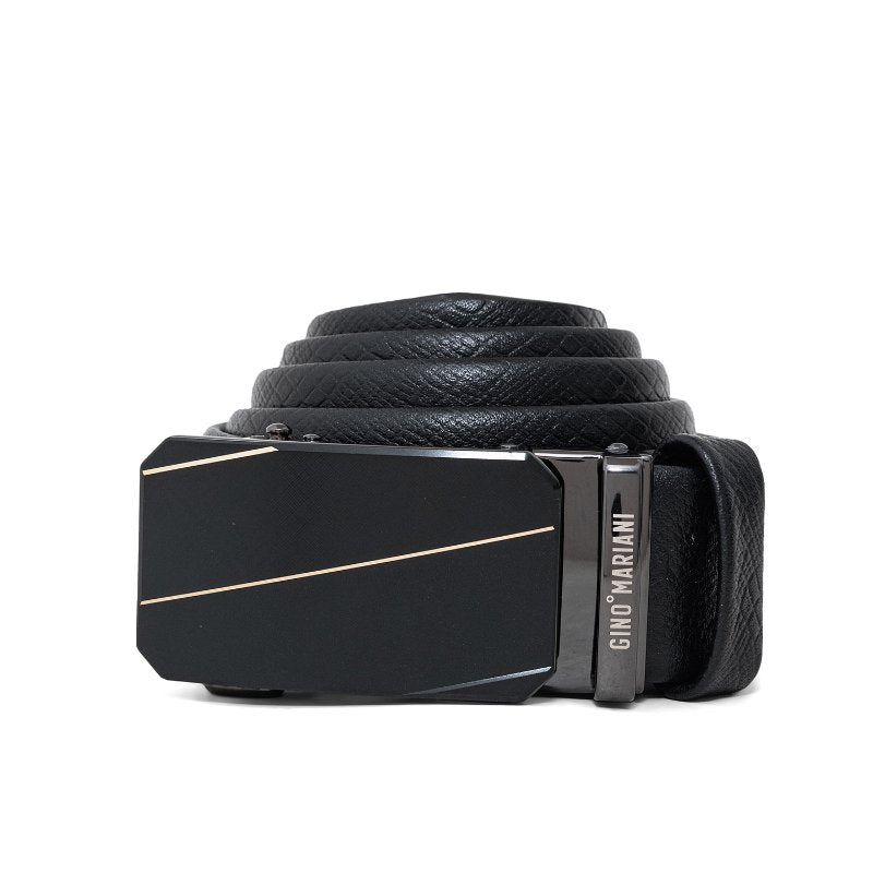 Gino Mariani Hattan Buckle Belt Kulit Pria Black