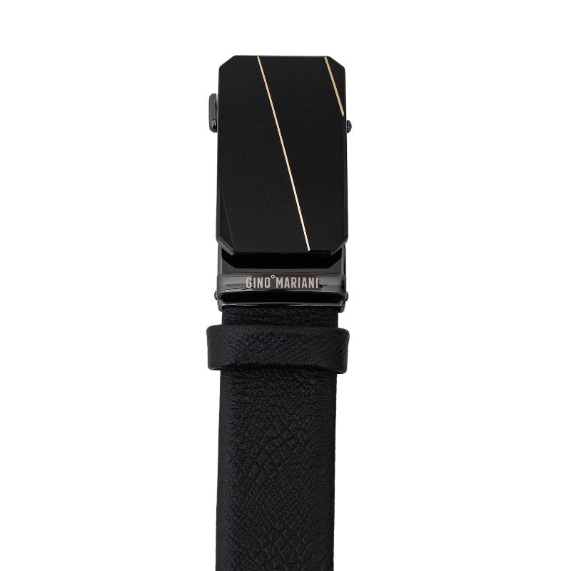 Gino Mariani Hattan Buckle Belt Kulit Pria Black