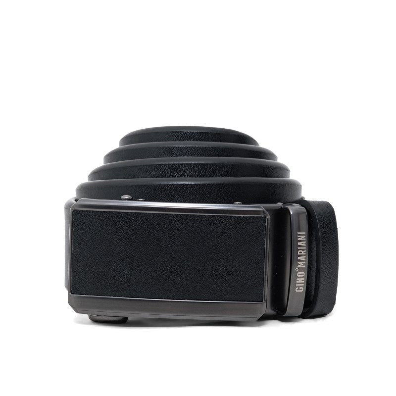Gino Mariani Harlow Buckle Belt Kulit Pria Black