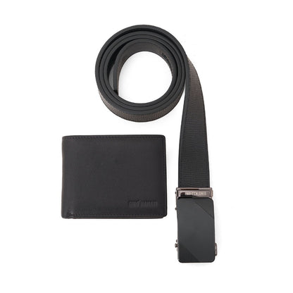 Gino Mariani Craven - Boxed 2 In 1 Wallet & Belt Gift Set Black
