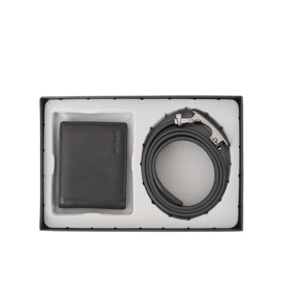 Gino Mariani Craven - Boxed 2 In 1 Wallet & Belt Gift Set Black
