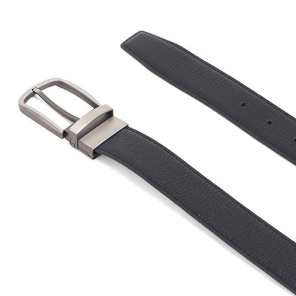 Gino Mariani Daito Buckle Belt Kulit Pria Black/Coffee