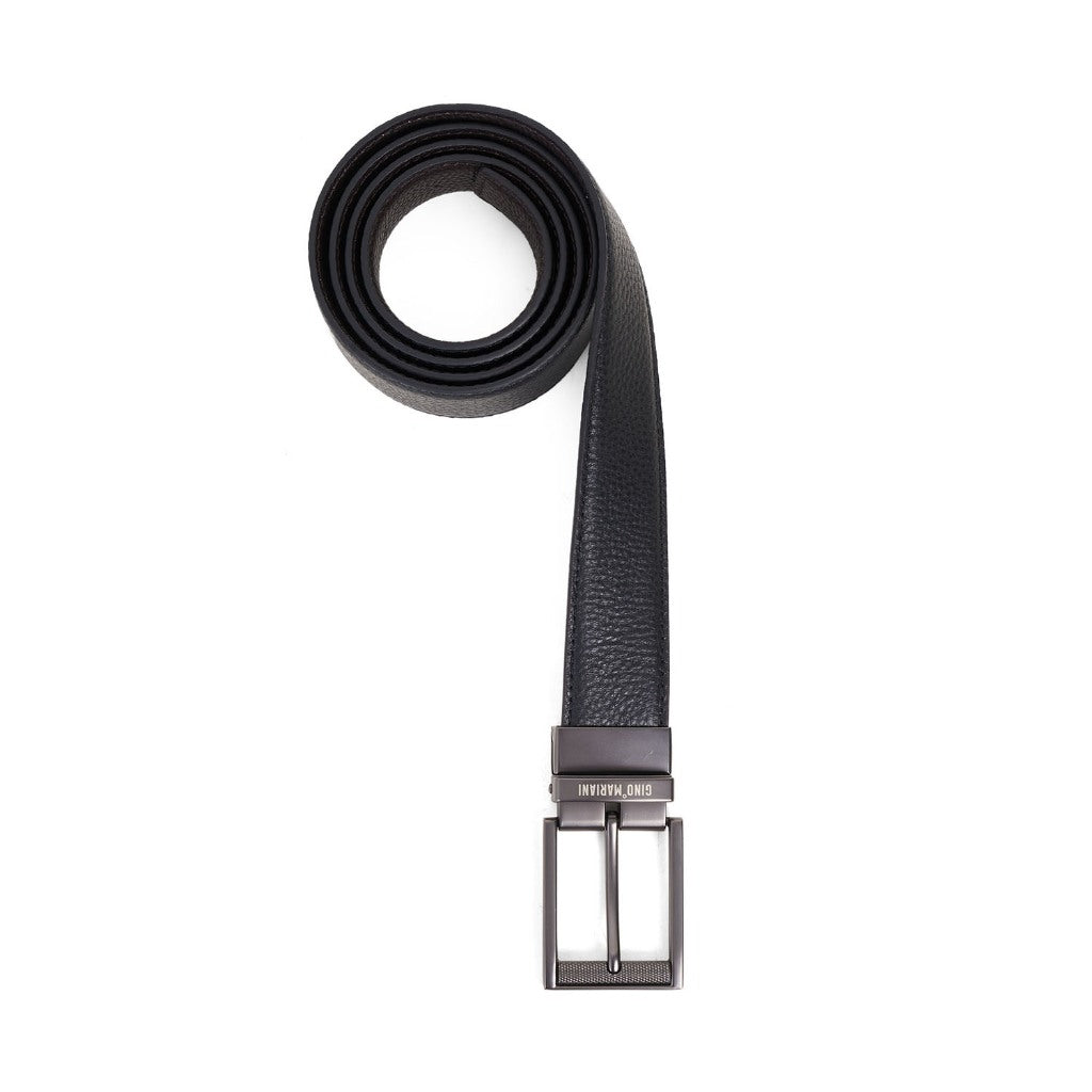 Gino Mariani Dajiro Buckle Belt Kulit Pria Black/Coffee