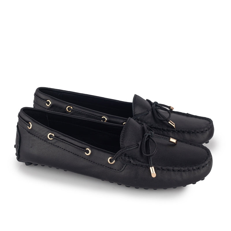 Sepatu Wanita Casual Loafer Moccasin Gino Mariani Ellen 1 Black