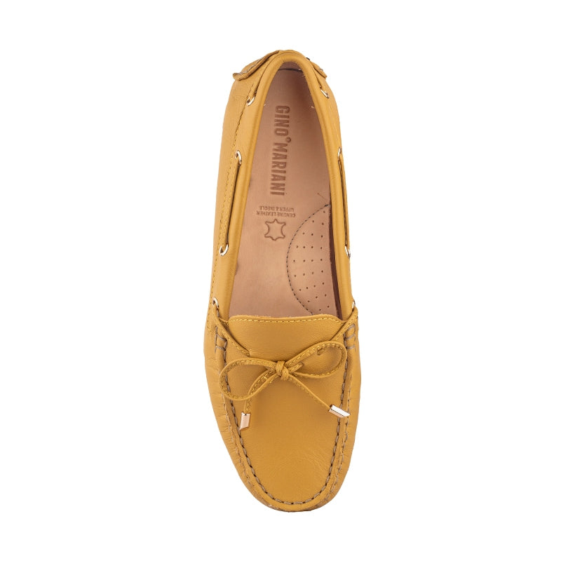 Sepatu Wanita Casual Loafer Moccasin Gino Mariani Ellen Yellow