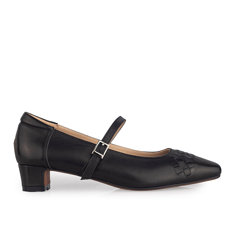 Sepatu Pumps Mary Jane Wanita Hanessa Black