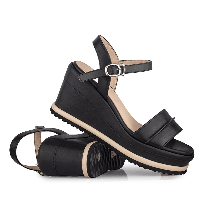Sepatu Wedges Wanita Gino Mariani Gabby Black