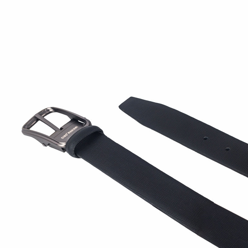 Gino Mariani Favio 1 Buckle Belt Kulit Pria Black