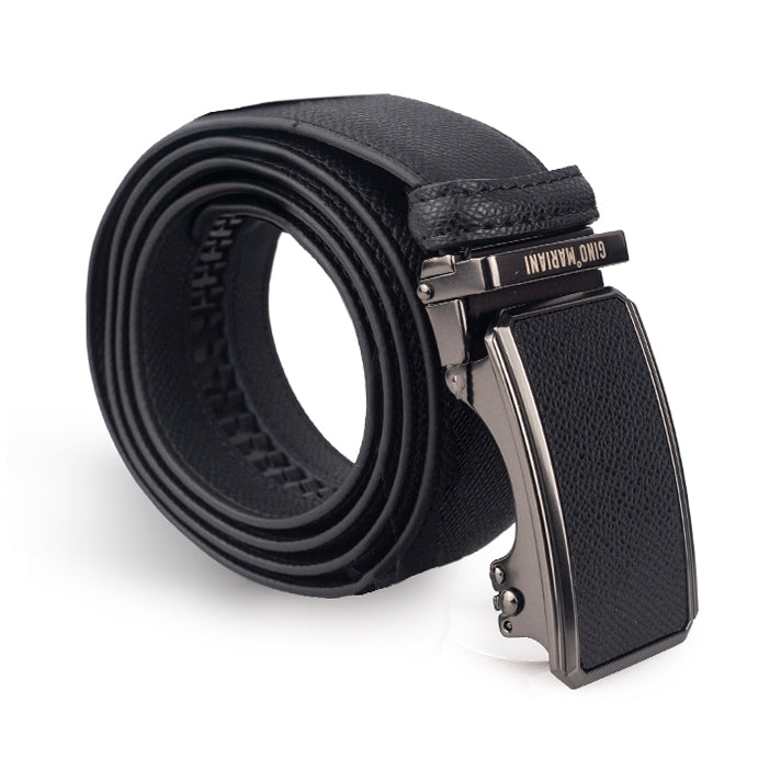 Gino Mariani Gobin Buckle Belt Kulit Pria Black
