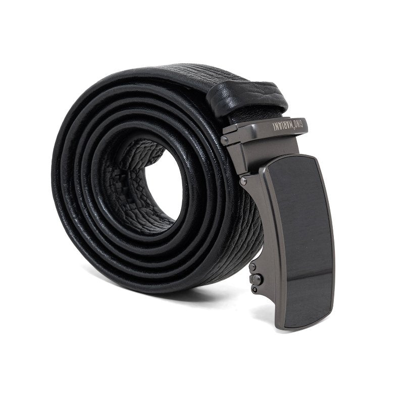 Gino Mariani Harriet Buckle Belt Kulit Pria Black
