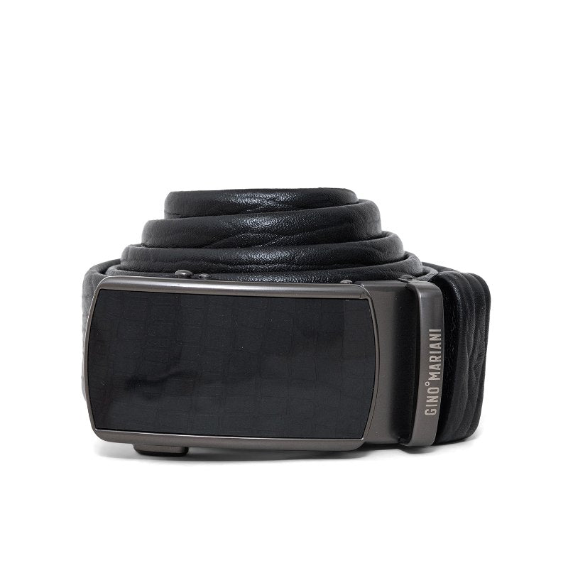 Gino Mariani Harriet Buckle Belt Kulit Pria Black