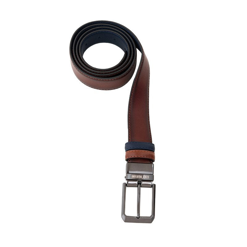 Gino Mariani Haydon Buckle Belt Kulit Pria Coffee