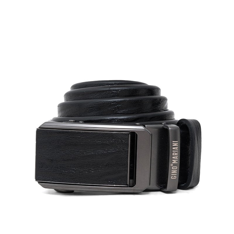 Gino Mariani Isco Buckle Belt Kulit Pria Black