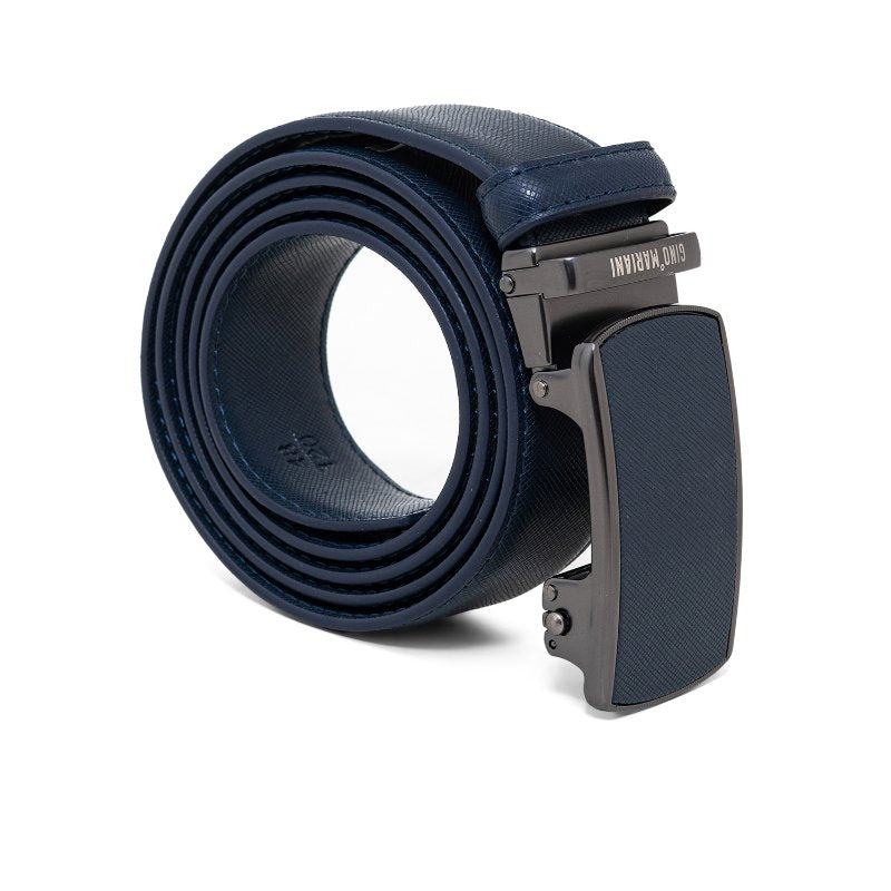 Gino Mariani Itor Buckle Belt Kulit Pria Navy