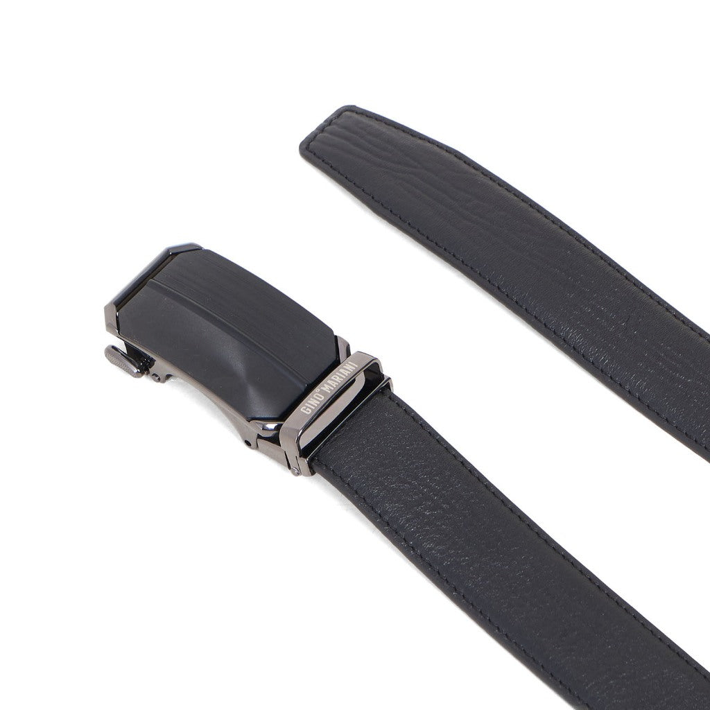 Gino Mariani Daneal Buckle Belt Kulit Pria Black