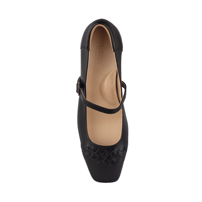 Sepatu Pumps Mary Jane Wanita Hanessa Black