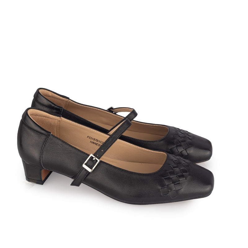 Sepatu Pumps Mary Jane Wanita Hanessa Black