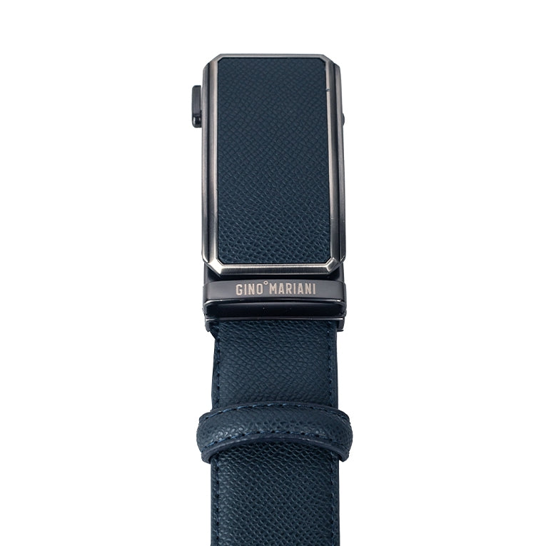 Gino Mariani Gerry Buckle Belt Kulit Pria Navy