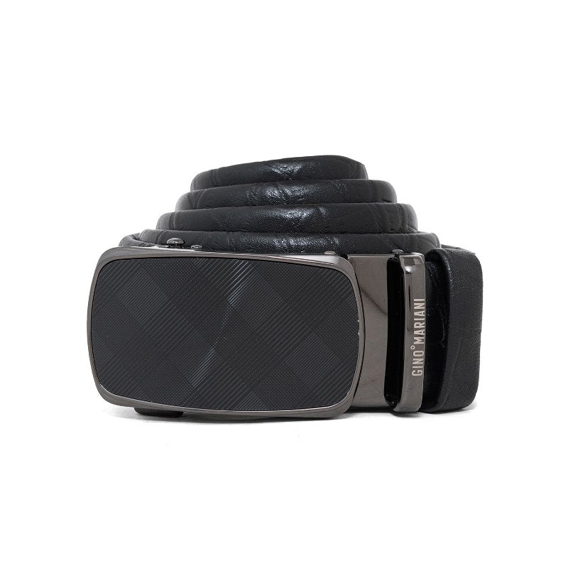 Gino Mariani Hakan Buckle Belt Kulit Pria Black