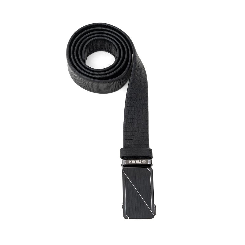 Gino Mariani Hanno Buckle Belt Kulit Pria Black