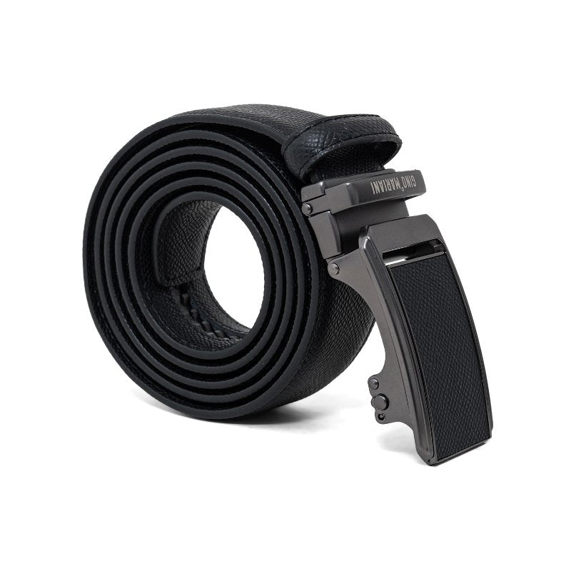 Gino Mariani Hiroki Buckle Belt Kulit Pria Black