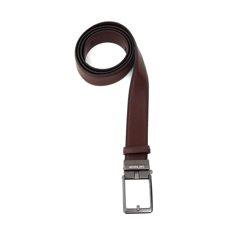 Gino Mariani Harter Buckle Belt Kulit Pria Coffee