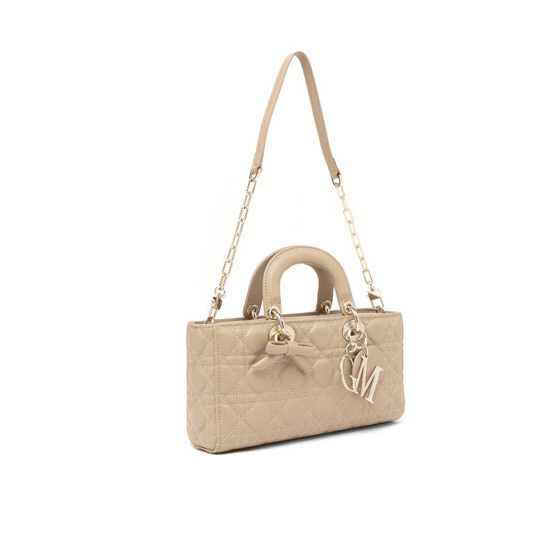 Tas Wanita Quilted Top handle Gino Mariani Axelia Light Brown