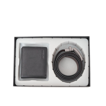 Gino Mariani Corvin - Boxed 2 In 1 Wallet & Belt Gift Set Black/Coffee