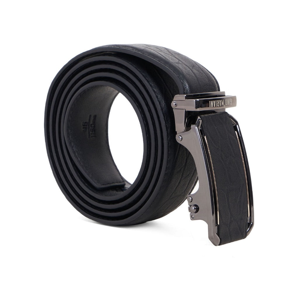 Gino Mariani Dakota Buckle Belt Kulit Pria Black