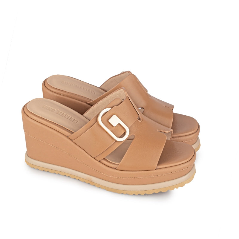 Sandal Wedges Wanita Gino Mariani Greta Camel