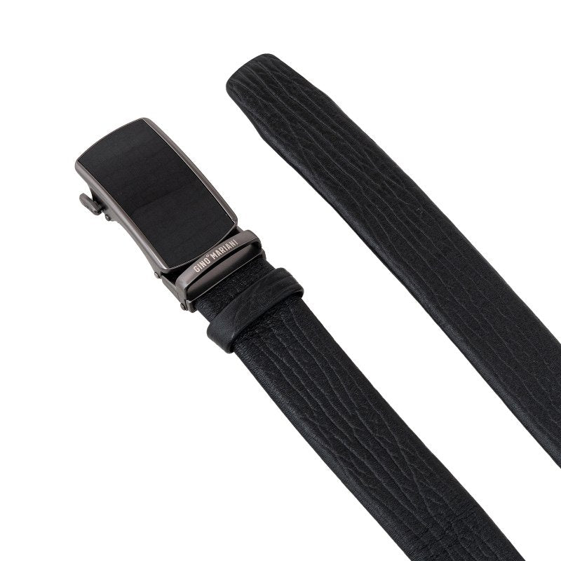 Gino Mariani Harriet Buckle Belt Kulit Pria Black