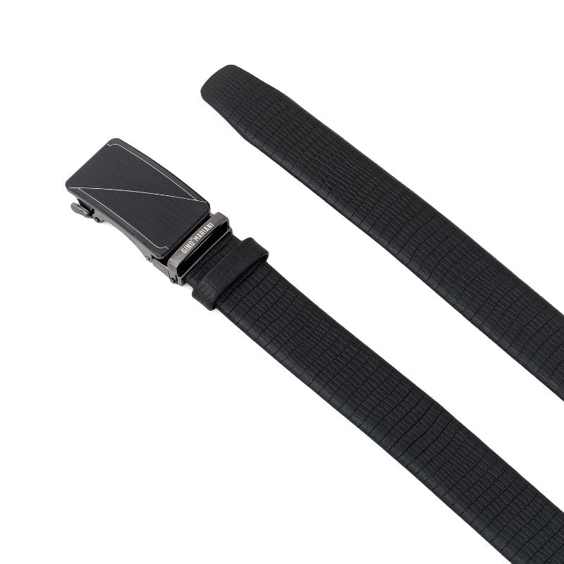 Gino Mariani Hanno Buckle Belt Kulit Pria Black