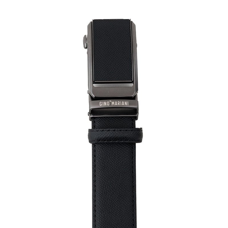 Gino Mariani Hiroki Buckle Belt Kulit Pria Black