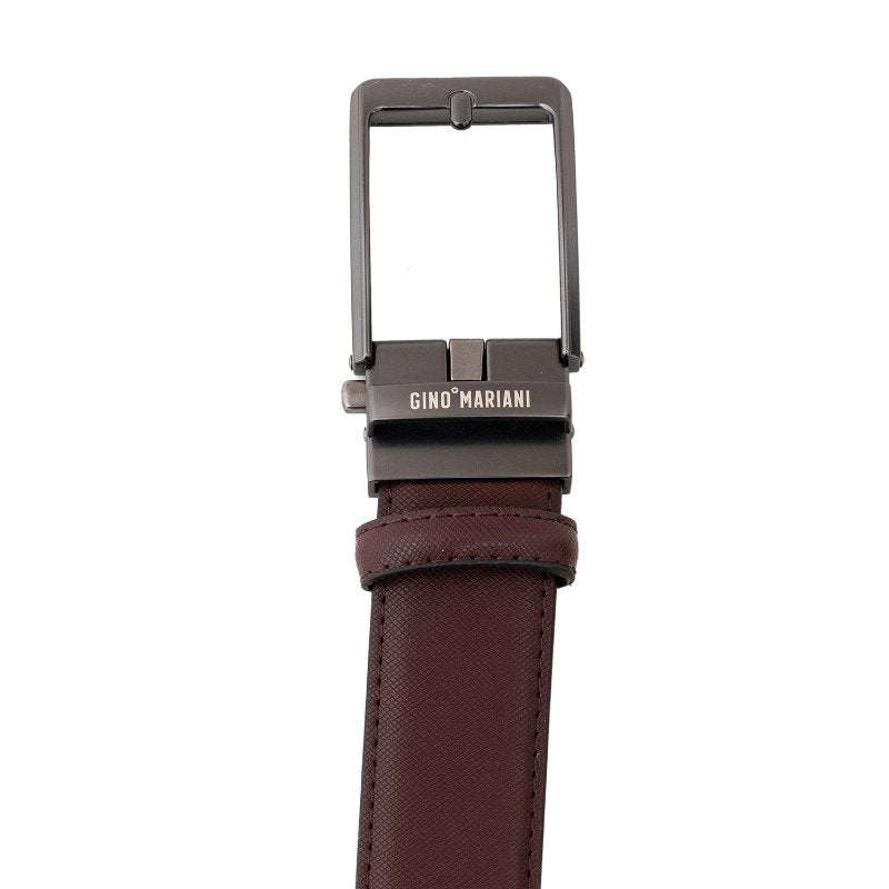 Gino Mariani Harter Buckle Belt Kulit Pria Coffee