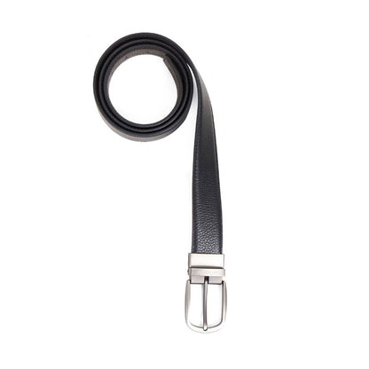 Gino Mariani Daito Buckle Belt Kulit Pria Black/Coffee