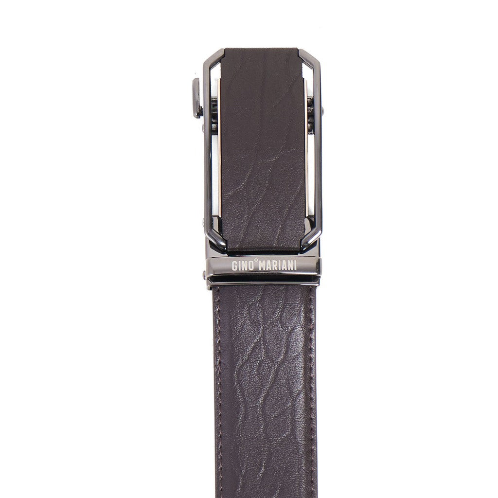 Gino Mariani Dakota Buckle Belt Kulit Pria Coffee