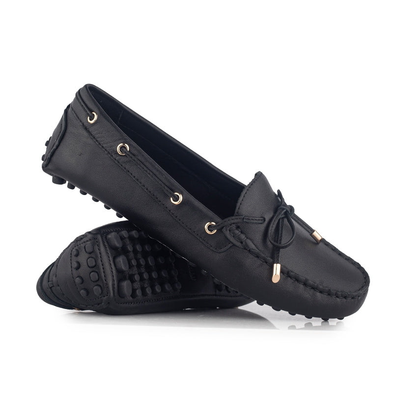 Sepatu Wanita Casual Loafer Moccasin Gino Mariani Ellen 1 Black