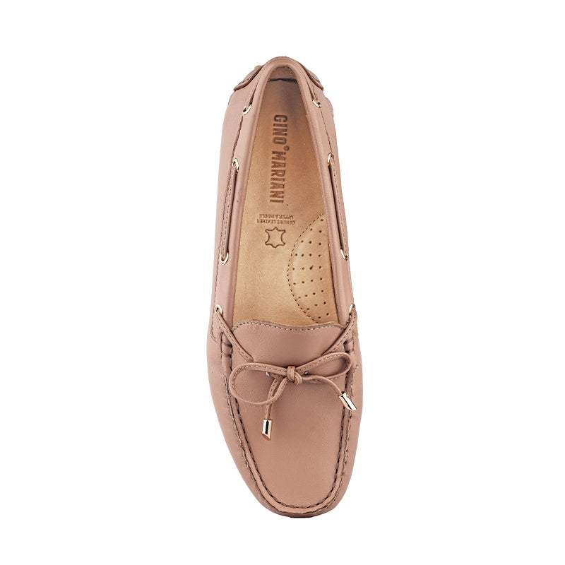 Sepatu Wanita Casual Loafer Moccasin Gino Mariani Ellen 1 Nude