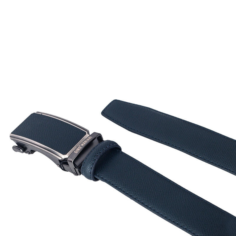 Gino Mariani Gerry Buckle Belt Kulit Pria Navy