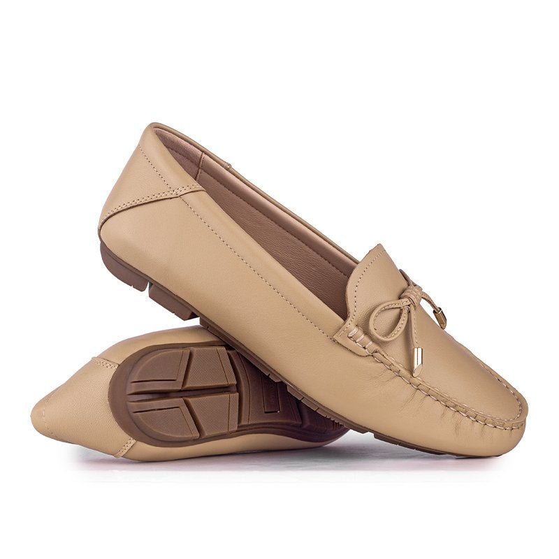 Sepatu Casual Wanita Loafer Moccasin Gino Mariani Gistara Light Brown