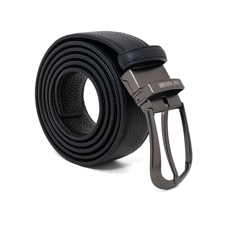 Gino Mariani Hitoff Buckle Belt Kulit Pria Black