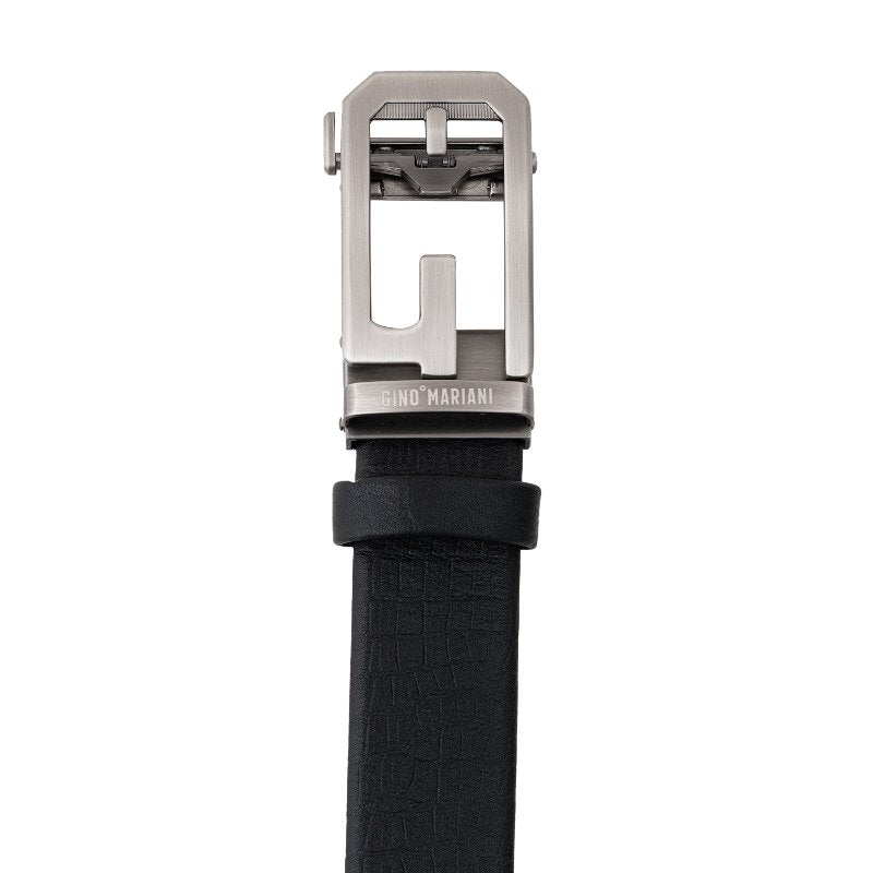 Gino Mariani Fidelio 1 Buckle Belt Kulit Pria Black